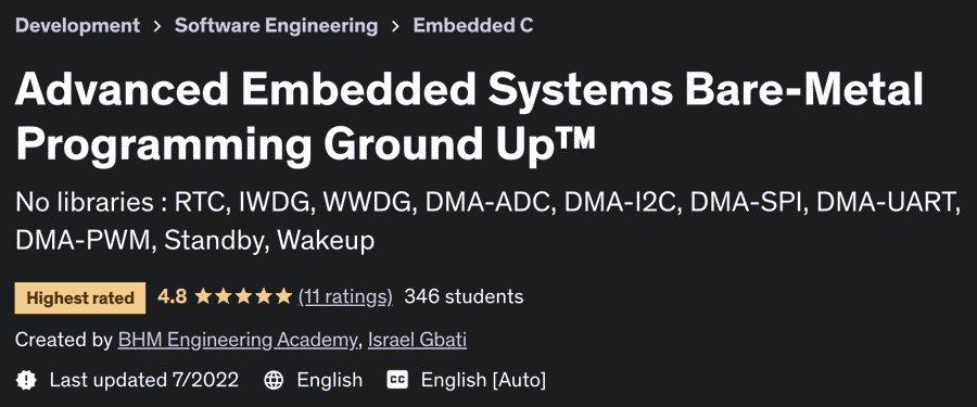 Advanced Embedded Systems Bare-Metal Programming Ground Up™