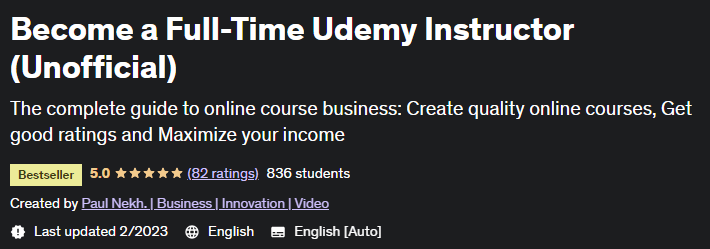 Become a Full-Time Udemy Instructor (Unofficial)