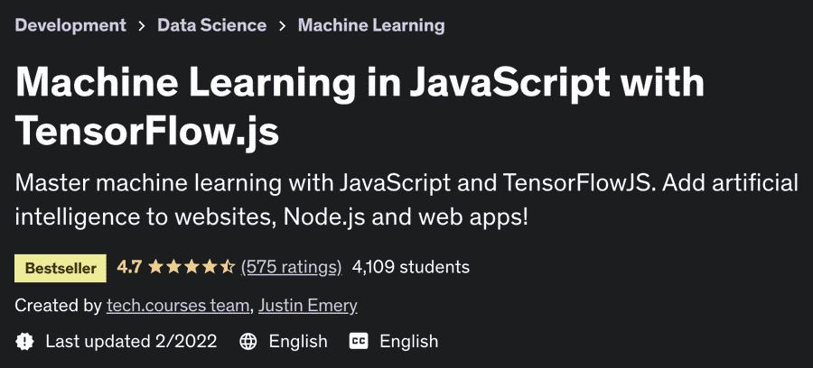 Machine Learning in JavaScript with TensorFlow.js