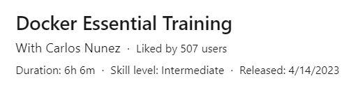 Docker Essential Training 