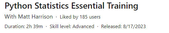 Python Statistics Essential Training