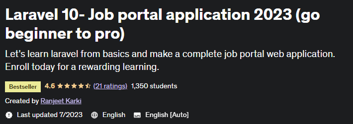 Laravel 10- Job portal application 2023 (go beginner to pro)