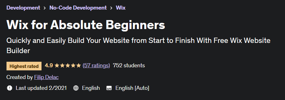 Wix for Absolute Beginners