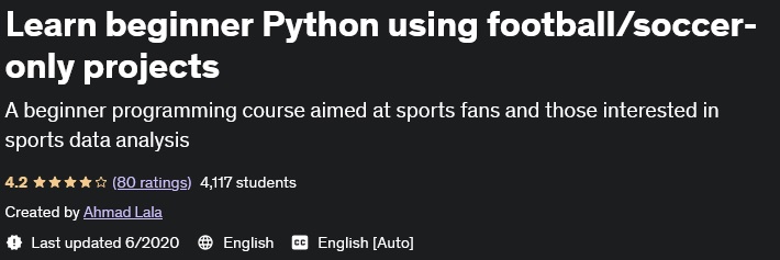 Learn beginner Python using football/soccer-only projects