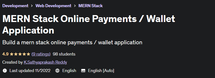 MERN Stack Online Payments / Wallet Application