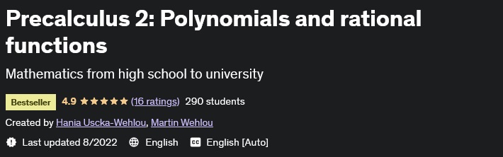 Precalculus 2: Polynomials and rational functions