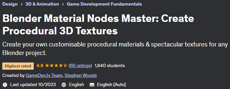 Blender Material Nodes Master: Create Procedural 3D Textures