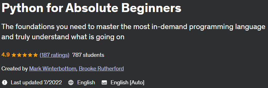 Python for Absolute Beginners