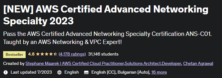 (NEW) AWS Certified Advanced Networking Specialty 2023