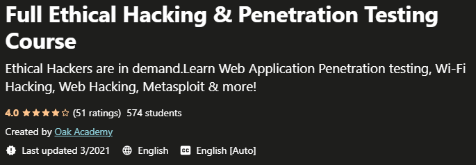 Full Ethical Hacking Penetration Testing Course