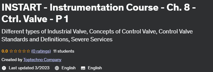 Instart - Instrumentation Course - Ch.  8 - Ctrl.  Valve - P 1