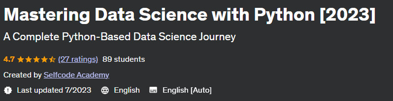Mastering Data Science with Python 2023