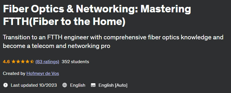 Fiber Optics & Networking: Mastering FTTH (Fiber to the Home)