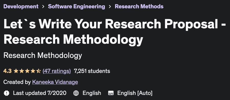 Let's Write Your Research Proposal - Research Methodology