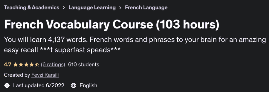 French Vocabulary Course