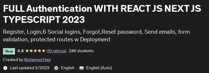 FULL AUTHENTICATION WITH REACT JS NEXT JS TYPESCRIPT 2023