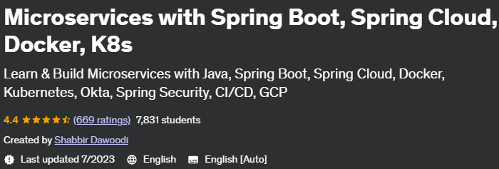 Microservices with Spring Boot, Spring Cloud, Docker, K8S