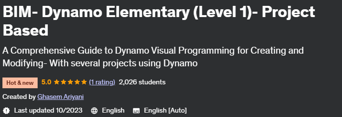 BIM- Dynamo Elementary (Level 1)- Project Based