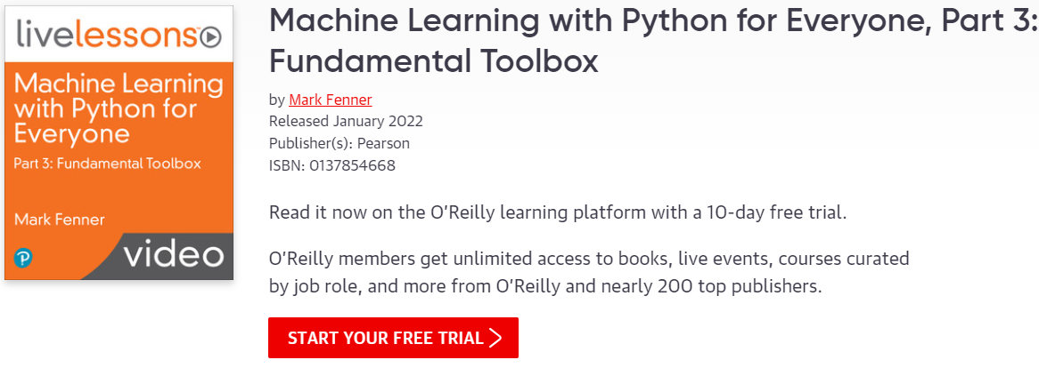 Machine Learning with Python for Everyone Part 3: Fundamental Toolbox