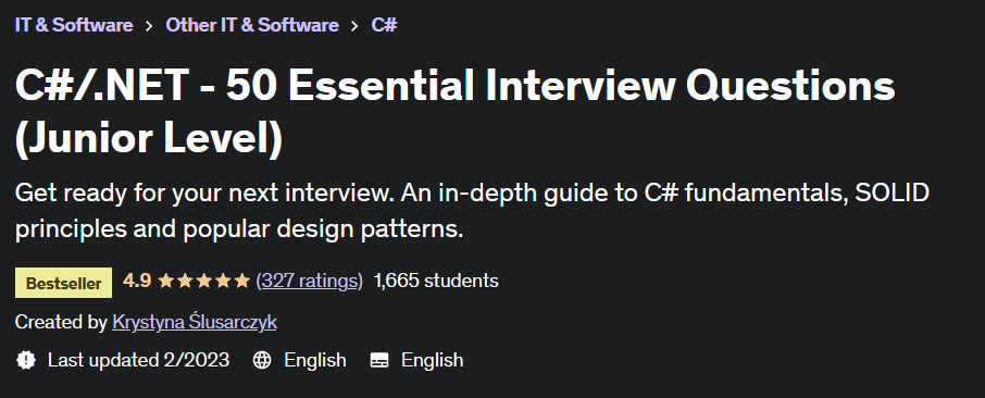 C#/.NET - 50 Essential Interview Questions (Junior Level)