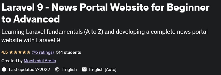 Laravel 9 - News Portal Website for Beginner to Advanced