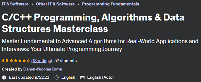 C/C++ Programming, Algorithms & Data Structures Masterclass