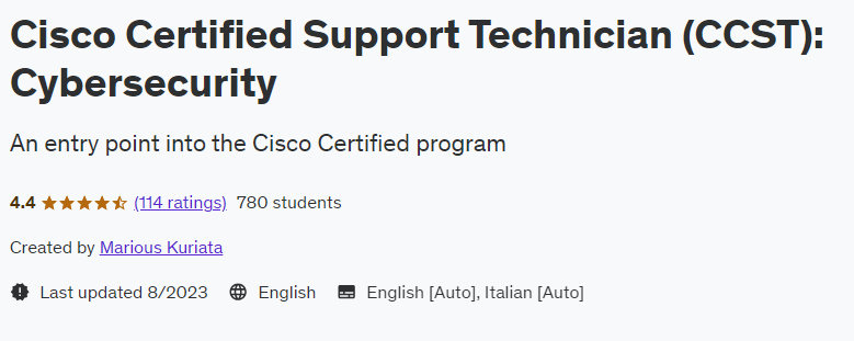 Cisco Certified Support Technician (CCST): Cybersecurity