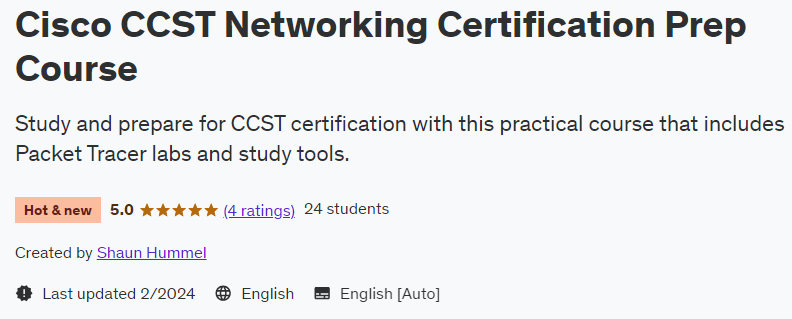 Cisco CCST Networking Certification Prep Course