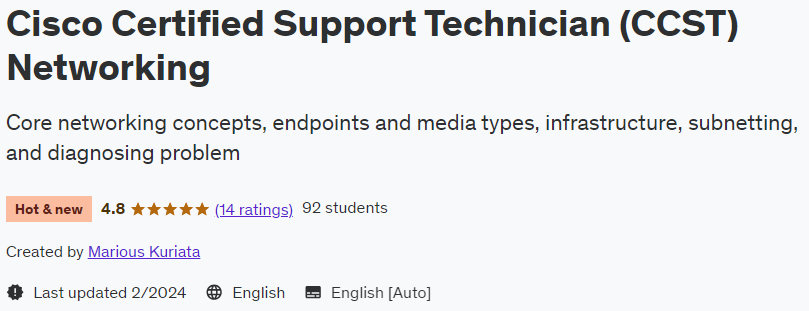 Cisco Certified Support Technician (CCST) Networking