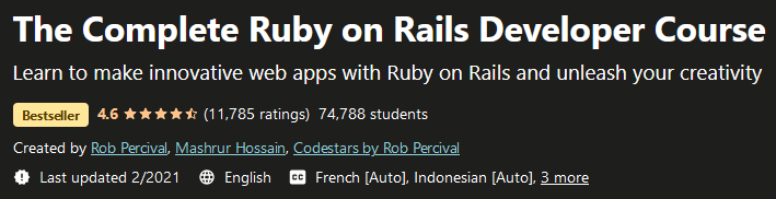 The Complete Ruby on Rails Developer Course