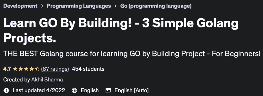 Learn GO By Building!  - 3 Simple Golang Projects.