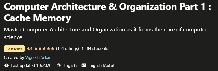 Computer Architecture Organization Part 1 Cache Memory