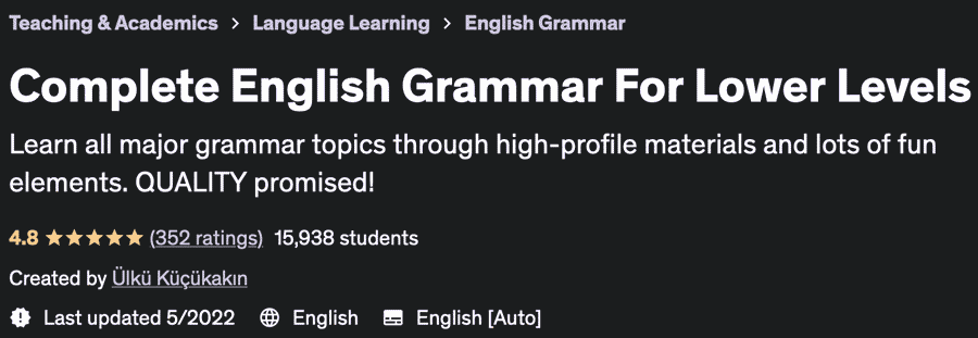 Complete English Grammar For Lower Levels
