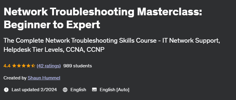 Network Troubleshooting Masterclass: Beginner to Expert