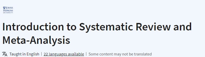 Introduction to Systematic Review and Meta-Analysis