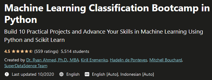 Machine Learning Classification Bootcamp in Python