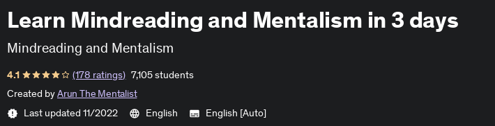 Learn Mindreading and Mentalism in 3 days