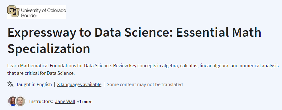 Expressway to Data Science_ Essential Math Specialization