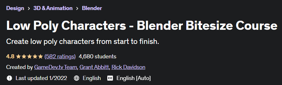 Low Poly Characters - Blender Bitesize Course