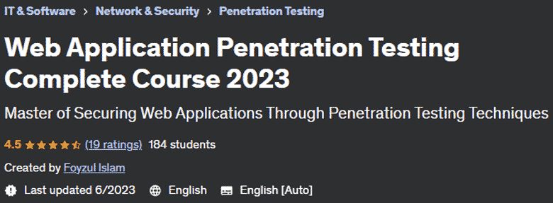 Web Application Penetration Testing Complete Course 2023