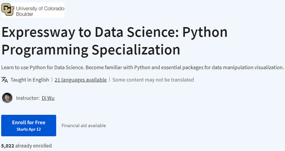 Expressway to Data Science: Python Programming Specialization