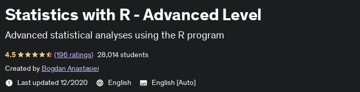 Statistics with R - Advanced Level