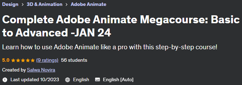 Complete Adobe Animate Megacourse: Basic to Advanced -JAN 24