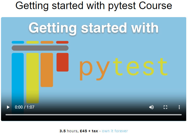 Getting started with pytest Course