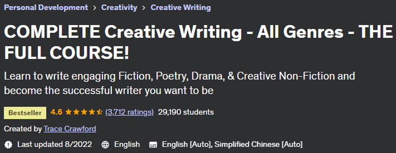 COMPLETE Creative Writing - All Genres - THE FULL COURSE!