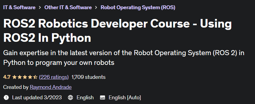 ROS2 Robotics Developer Course - Using ROS2 In Python