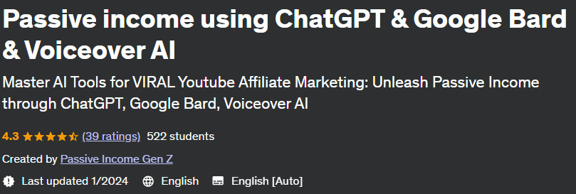 Passive income using ChatGPT & Google Bard & Voiceover AI