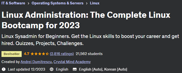 Linux Administration: The Complete Linux Bootcamp for 2023