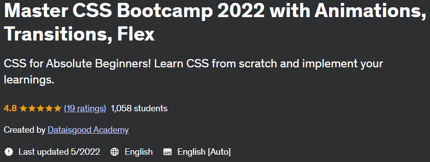 Master CSS Bootcamp 2022 with Animations, Transitions, Flex