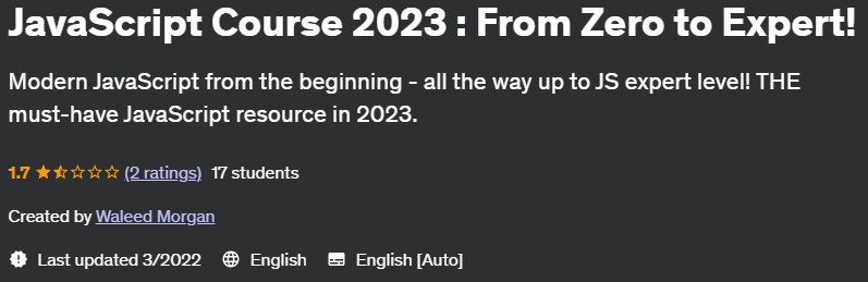 JavaScript Course 2023: From Zero to Expert!